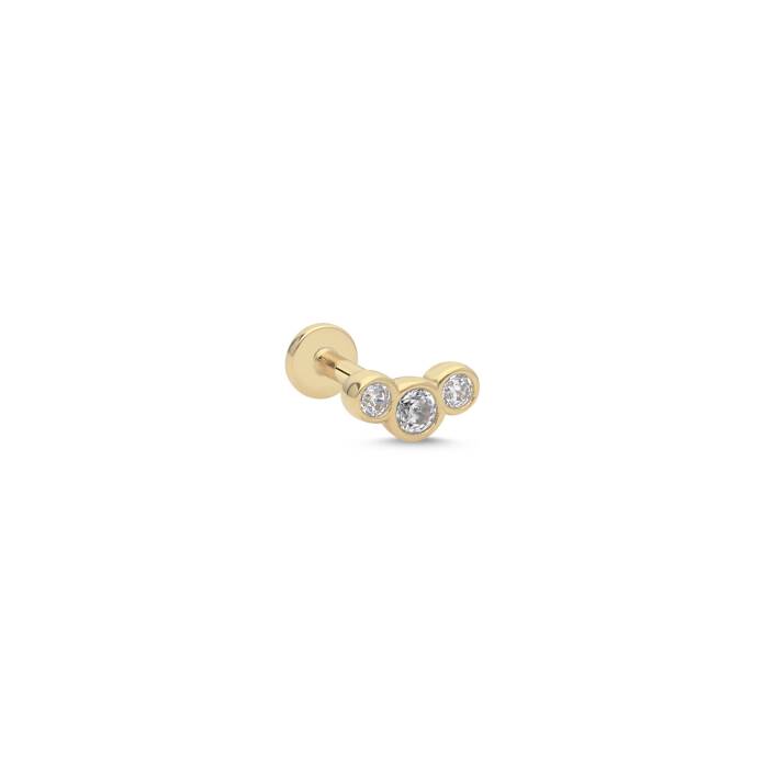 Üç Taşlı Tragus Piercing - 1
