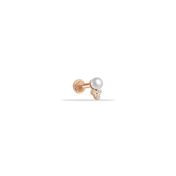 Üç Top Taşlı İncili Tragus Piercing - 1