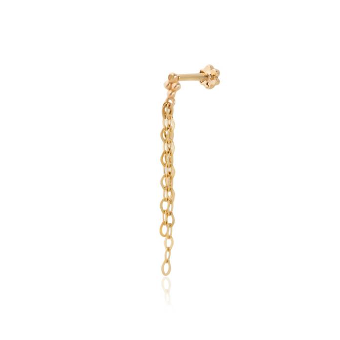 Üç Top Ucunda Sallantılı Zincir Tragus Piercing - 1