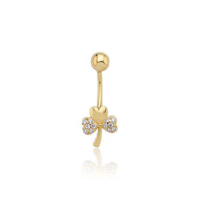 Üç Yapraklı Yonca Göbek Piercing - 1