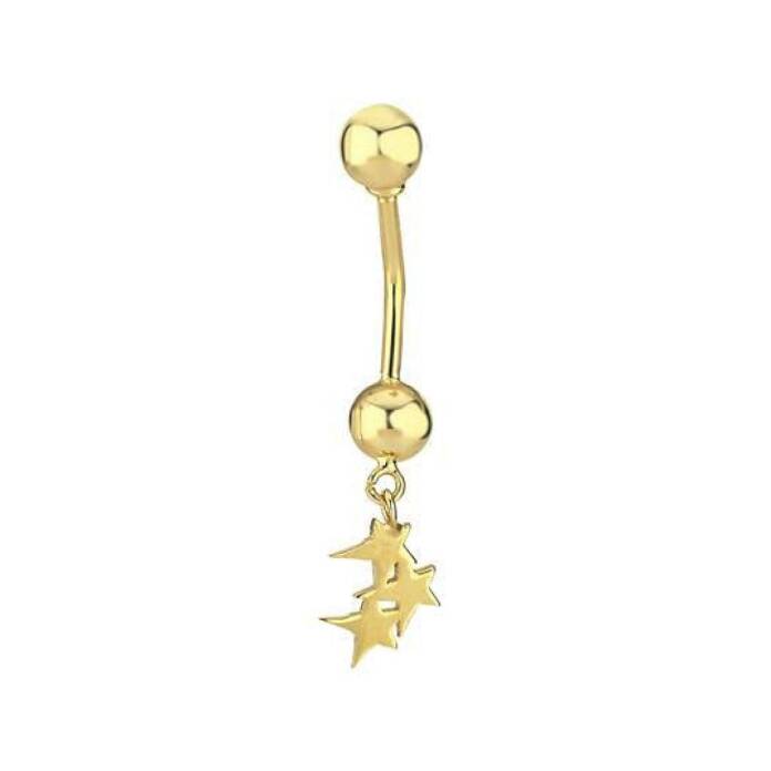 Üç Yıldız Göbek Piercing - 1