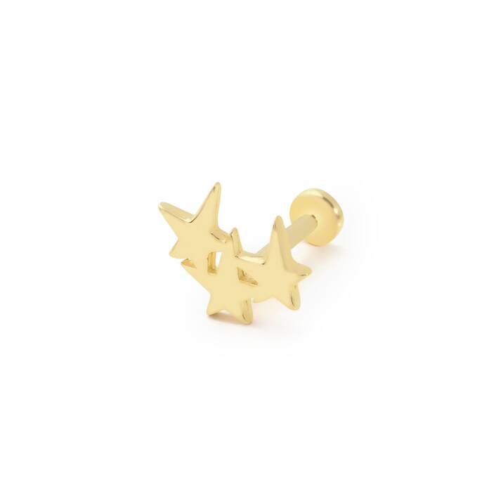 Üç Yıldız Model Tragus Piercing - 1
