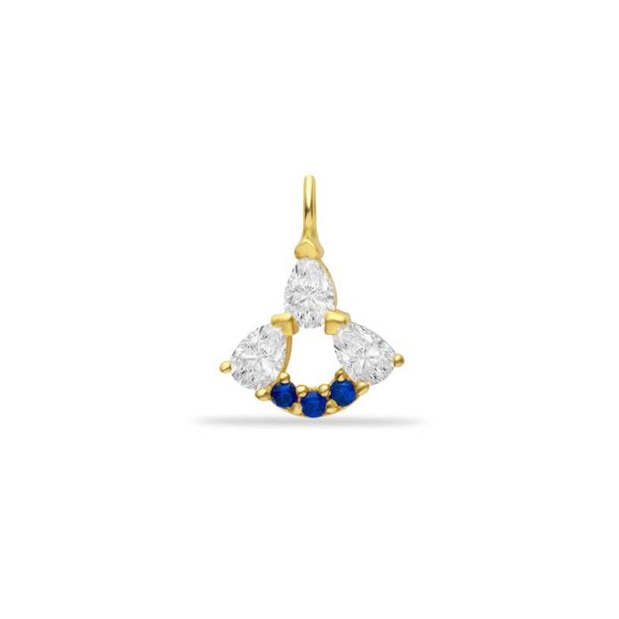 Üçlü Safir Renkli Charm - 1