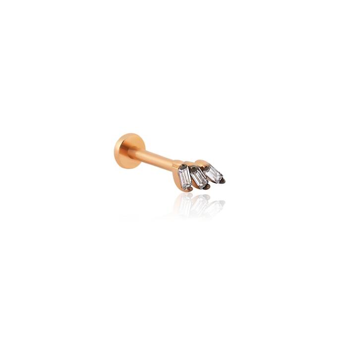Üçlü Sıralı Baget Tragus Piercing - 3