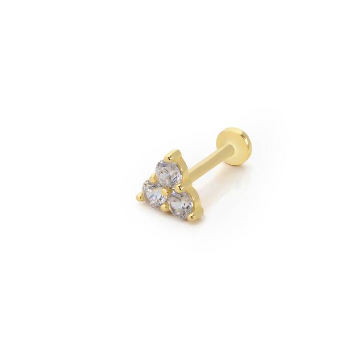 Üçlü Taş Tragus Piercing - 1