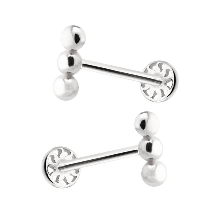 Üçlü Top Tragus Piercing - 2