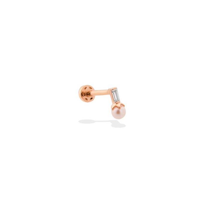 Ucunda İncili Baget Taşlı Tragus Piercing - 1