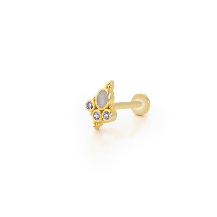 Vintage Opal Beyaz Mine Model Tragus Piercing - 1