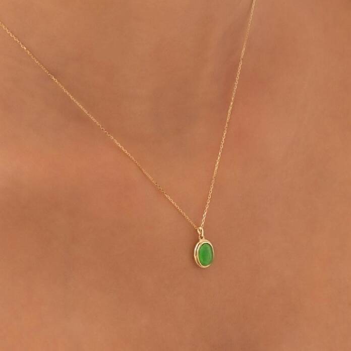 Vintage Yeşil Opal Kolye - 2