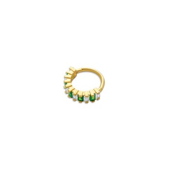 Yan Taşlı Green Helix Piercing - 2