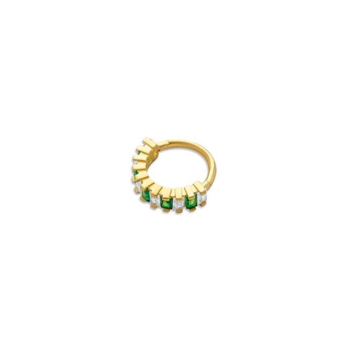 Yan Taşlı Green Helix Piercing - 2