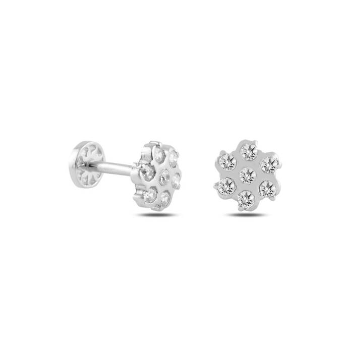 Yedi Taşlı Çiçek Tragus Piercing - 4