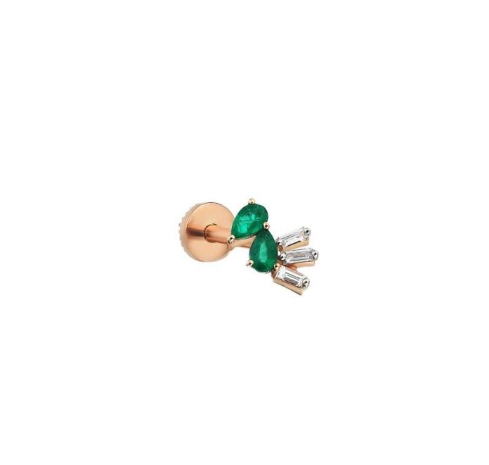 Yeşil Damla Taş Model Tragus Piercing - 1
