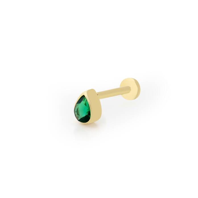 Yeşil Damla Tragus Piercing - 1
