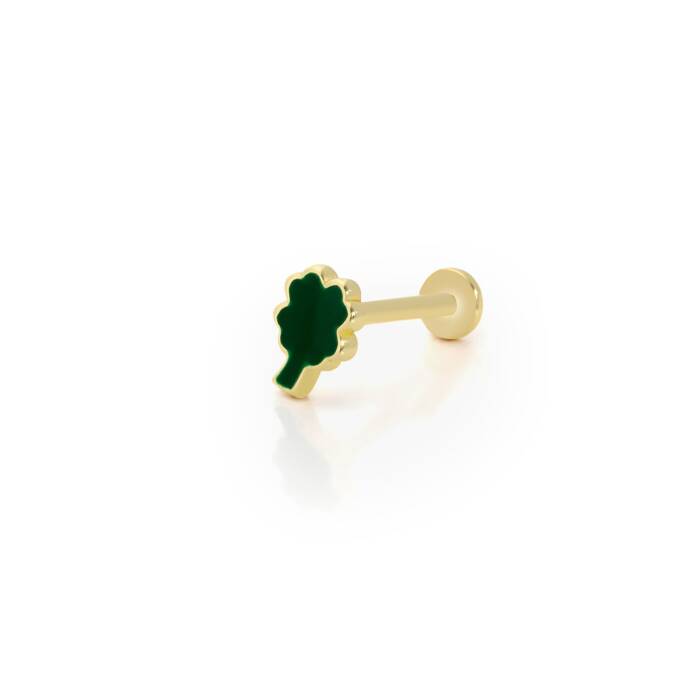 Yeşil Mine Yonca Model Tragus Piercing - 1
