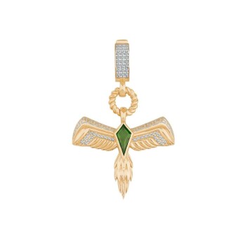 Yeşil Taşlı Anka Kuşu Charm - 1