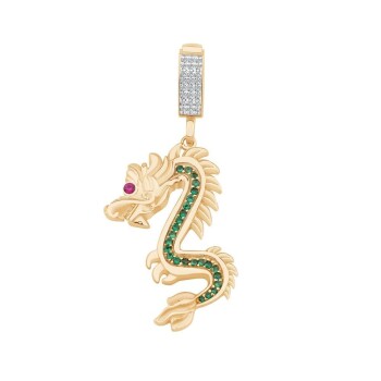 Yeşil Taşlı Ejderha Charm - 1
