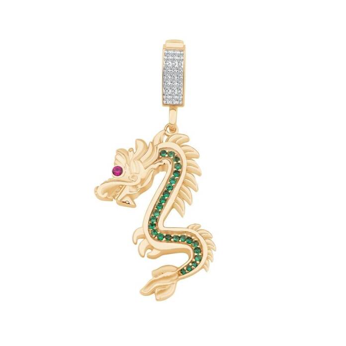 Yeşil Taşlı Ejderha Charm - 1