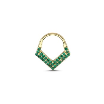 Yeşil Taşlı Helix Piercing - 2