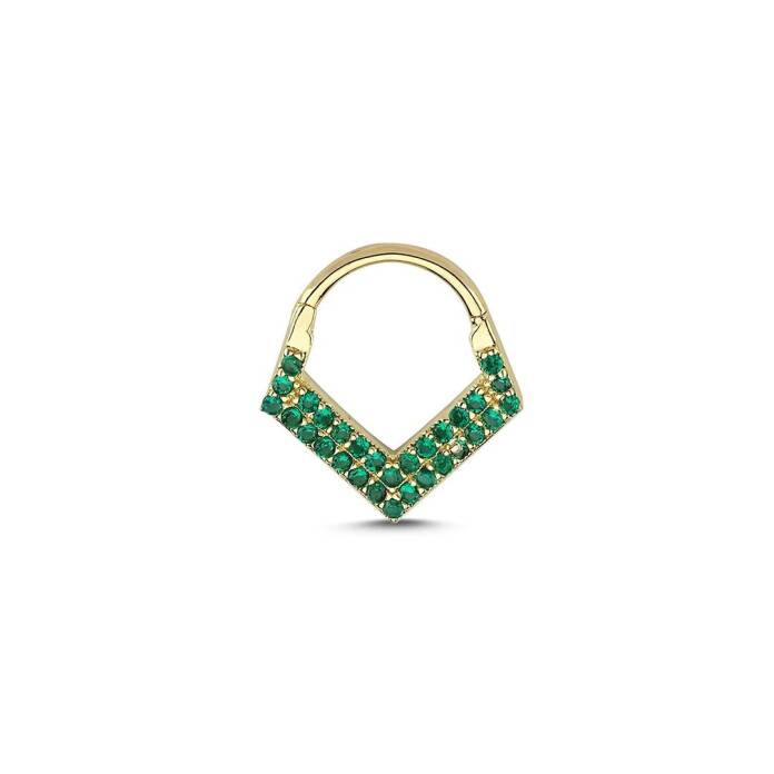 Yeşil Taşlı Helix Piercing - 2
