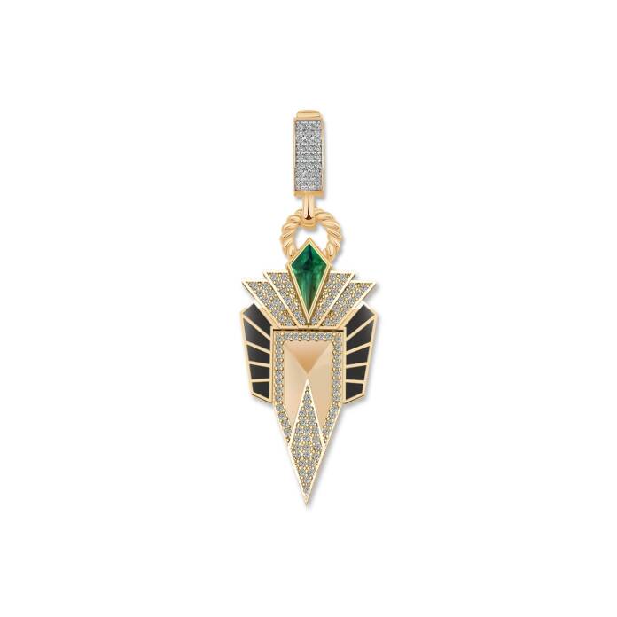 Yeşil Taşlı Mineli Charm - 1