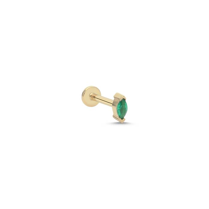 Yeşil Taşlı Tragus Piercing - 1