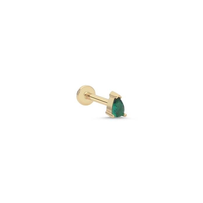 Yeşil Taşlı Tragus Piercing - 1