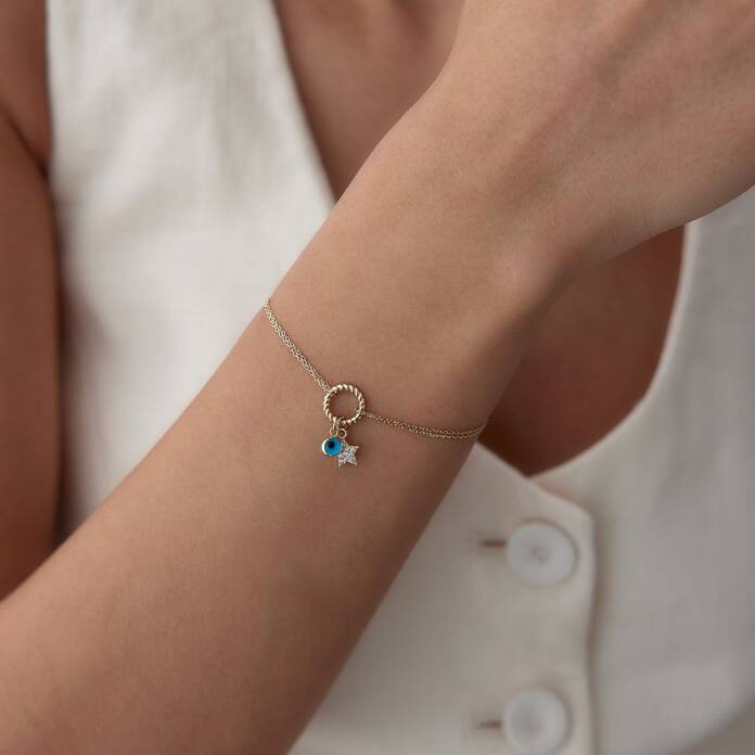 Yıldızlı Nazar Boncuklu Charm Bileklik - 2