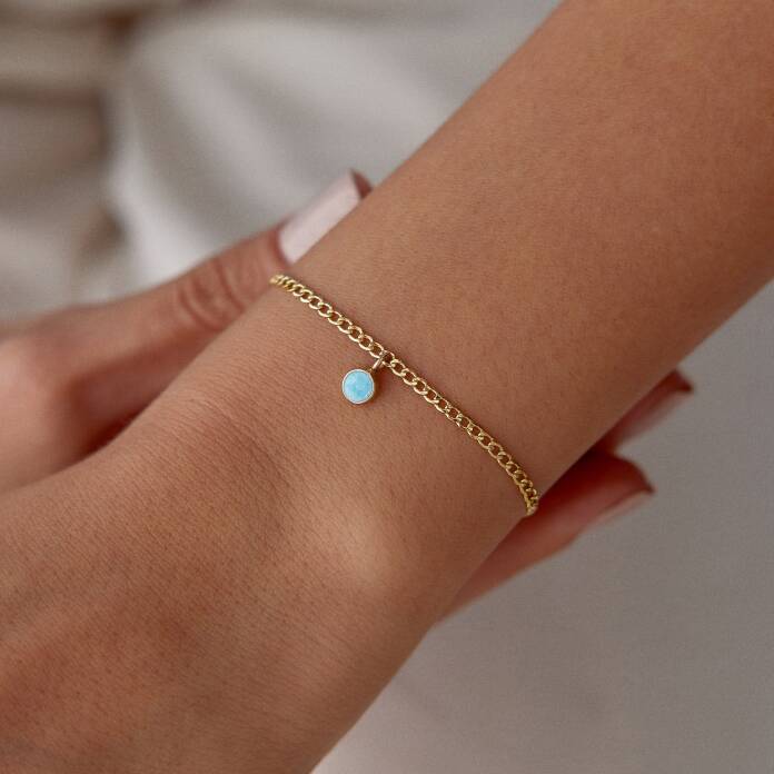 Yuvarlak Aqua Charm Bileklik - 1