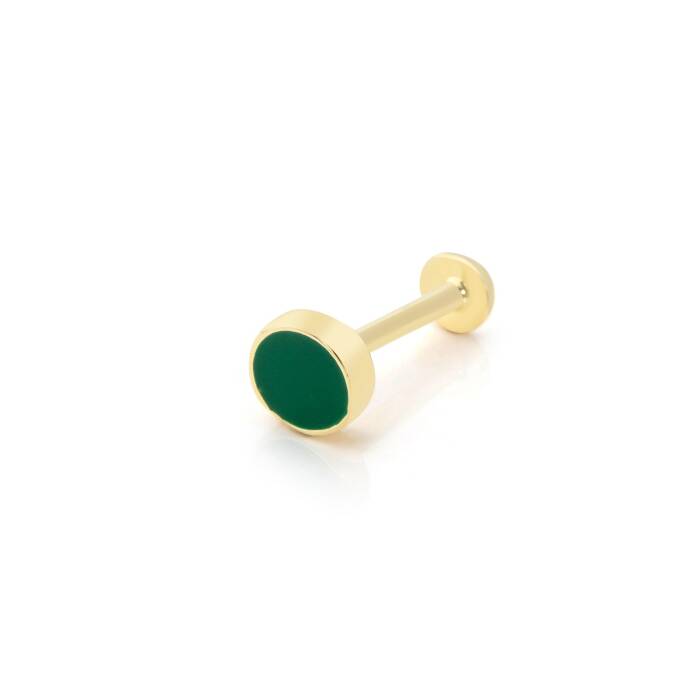 Yuvarlak Model Yeşil Mine Tragus Piercing - 1