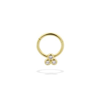 Yuvarlak Üç Taşlı Helix Piercing - 1